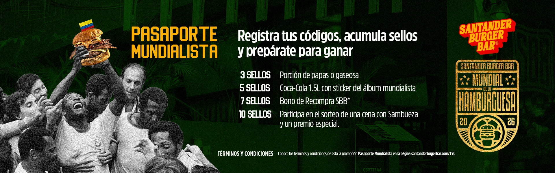 Pasaporte mundialista Santander Burger Bar